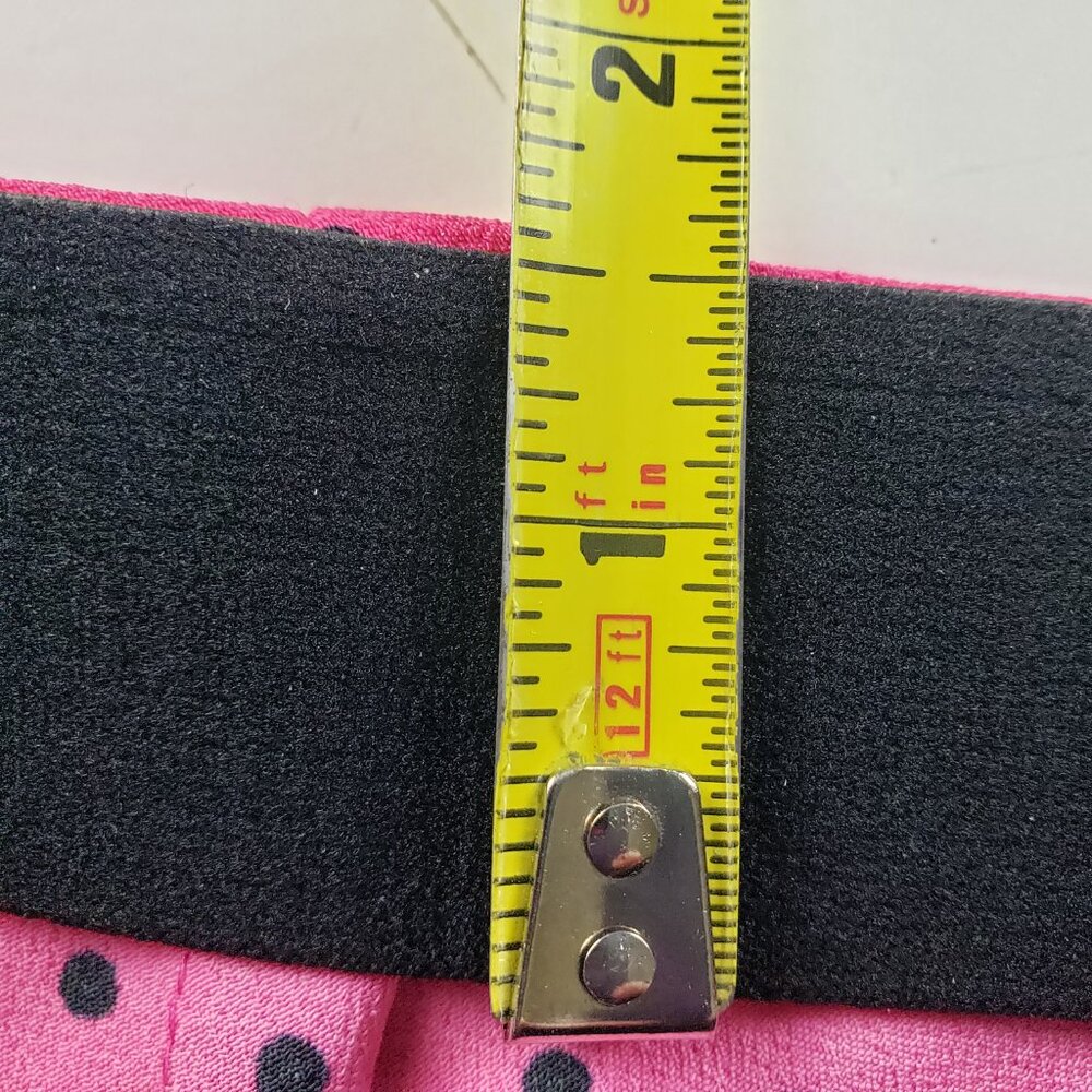 Sanctuary M Pink with Black Dots Bias Cut Polyester Crepe Midi Skirt Pull On NWT - Picture 7 of 8